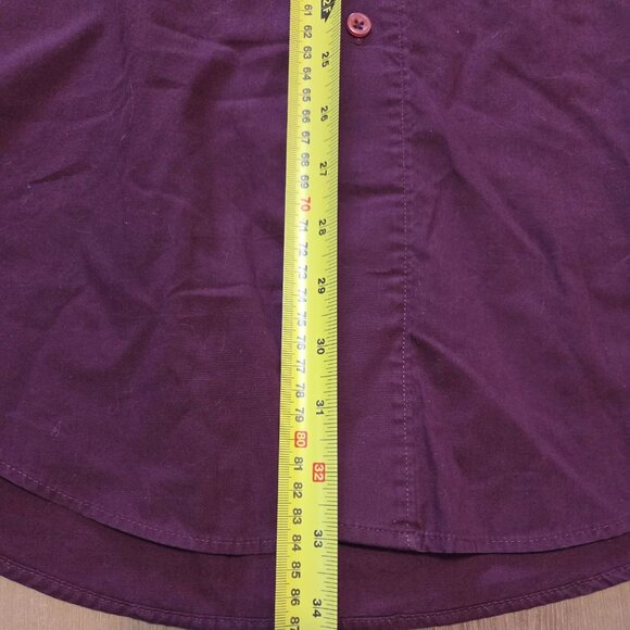 Hill & Archer Dress Shirt Mens 17 Long Sleeve Burgundy Single Needle Tailoring - Picture 4 of 5
